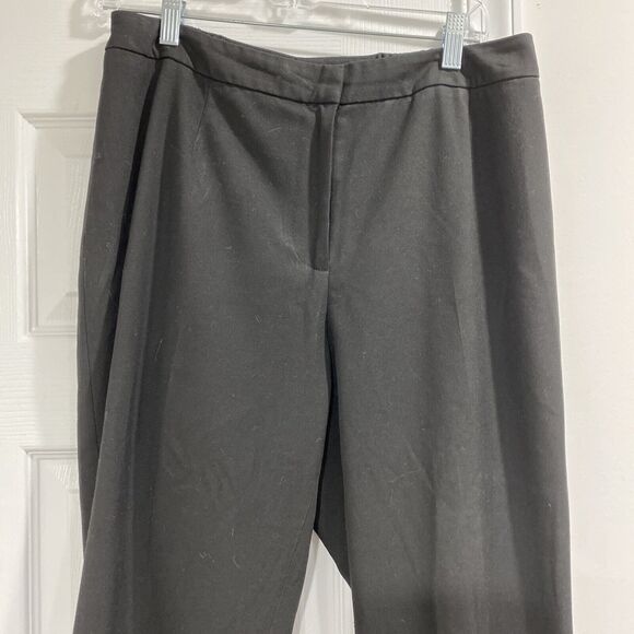 TALBOTS Size 14W Classic Black Pants HERITAGE Flat Front Elastic Insert Waist - Picture 2 of 8